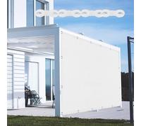 Toile Ombrage Respirante 190 x 280 cm Respirante Protection UV 95% Tissu Oxford avec Oeillets Cordons pour Jardin Terrasse Balcon Extérieur, Blanc