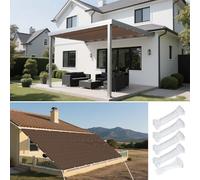 Toile Ombrage Respirante 230 x 430 cm Résistant Aux UV et Aux Intempéries Voile d'ombrage Jardin avec Cordons pour Balcon, Camping, Terrasse, Jardin, Brun