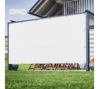 Toile Ombrage Respirante 370 x 460 cm HDPE Anti-Déchirure Toile d'ombrage Résistant à La Pluie avec Corde Libre et Oeillets pour Jardin, Terrasse, Camping, Balcon, Blanc