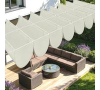 Toile Ombrage Rétractable Vague 200 x 300 cm avec Protection UV Filet Dombrage Rectangle Multi Couleur Taille Toiles pour Patio Balcon Jardin Terrasse Extérieur, Blanc cassé