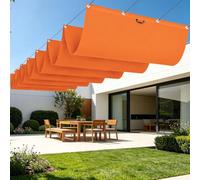 Toile Ombrage Rétractable Vague 200 x 440 cm Toile Imperméable Voile Ombrage Multi Couleur Taille Toiles pour Patio Jardin Terrasse Extérieur Balcon, Orange