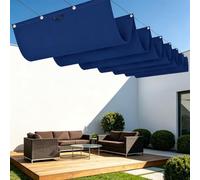 Toile Ombrage Rétractable Vague 250 x 250 cm avec Protection UV Voiles d'ombrage avec Œillets Multi Couleur Taille Toiles pour en Plein Air, Jardin Terrasse, Bleu Foncé