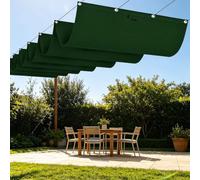 Toile Ombrage Rétractable Vague 450 x 400 cm Toile Imperméable Ombrage Imperméable Multi Couleur Taille Toiles pour Patio Jardin Terrasse Extérieur Balcon, Vert Foncé