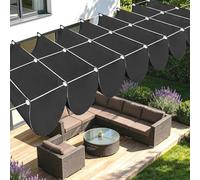 Toile Ombrage Rétractable Vague 450 x 500 cm avec Protection UV Filet Dombrage Rectangle Multi Couleur Taille Toiles pour Patio Balcon Jardin Terrasse Extérieur, Gris Foncé