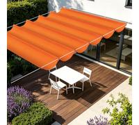 Toile Ombrage Rétractable Vague 600 x 950 cm Résistant à l'eau Voile d'ombrage Jardin Multi Couleur Taille Toiles pour Patio Jardin Terrasse Extérieur Balcon, Orange