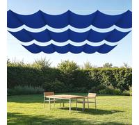 Toile Ombrage Rétractable Vague 750 x 320 cm Toile Imperméable Rectangulaire Imperméable avec Oeillets et Cordons pour Patio Jardin Terrasse Extérieur Balcon, Bleu Foncé