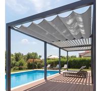Toile-Ombrage Rétractable Vague 80 x 180 cm Multi Couleur et Taille Pare-Soleil Ondulé en Forme Protection UV Protection pour Patio Terrasse Extérieur, Gris Clair
