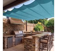 Toile-Ombrage Rétractable Vague 80 x 185 cm avec Oeillets et Cordons Imperméable Multi Couleur Taille Voile-D'Ombrage UV Protection pour Pergola Jardin Balcon, Bleu Ciel