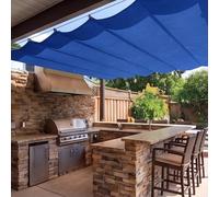 Toile-Ombrage Rétractable Vague 80 x 185 cm avec Oeillets et Cordons Imperméable Multi Couleur Taille Voile-D'Ombrage UV Protection pour Pergola Jardin Balcon, Bleu Foncé