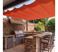 Toile-Ombrage Rétractable Vague 80 x 185 cm avec Oeillets et Cordons Imperméable Multi Couleur Taille Voile-D'Ombrage UV Protection pour Pergola Jardin Balcon, Orange