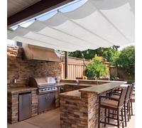 Toile-Ombrage Rétractable Vague 80 x 185 cm avec Oeillets et Cordons Imperméable Multi Couleur Taille Voile-D'Ombrage UV Protection pour Pergola Jardin Balcon, Blanc