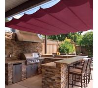 Toile-Ombrage Rétractable Vague 80 x 185 cm avec Oeillets et Cordons Imperméable Multi Couleur Taille Voile-D'Ombrage UV Protection pour Pergola Jardin Balcon, Vin Rouge