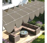 Toile Ombrage Rétractable Vague 950 x 950 cm avec Protection UV Filet Dombrage Rectangle Multi Couleur Taille Toiles pour Patio Balcon Jardin Terrasse Extérieur, Taupe
