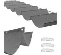 Toile-Ombrage Rétractable Vague Imperméable Rectangulaire Bâche dombrages,Voiles Solaire,Pare-Soleil Jardin Balcon Toiles Ombrages UV Protection pour Patio Terrasse Extérieur (Gris,1.6×12m(BxL))