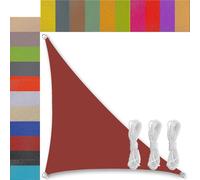 Toile Ombrage Triangle Imperméable en 185g/㎡ Polyester Anti 95% UV Voile d'ombrage ajourée pour Jardin Patio terrasse Balcon extérieur 1x2x2.2m Rouge Rouille