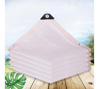 Toile ombrière 8mx4m Filet d‘ombrage pour terrasse Filet Anti-UV 80% UV Protection de la Vie privée Perméable à l'eau et Respirant pour extérieur Toit Balcon-Blanc