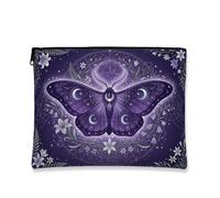 Toile papillon avec fermeture éclair, petite trousse de toilette pour voyage, coiffeuse, salle de bain et organiseur de sac à main, violet, 7x9 Inch, Mystique