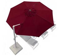 Toile Parasol 8 Baleines 3m 3.5m Déporté Garden Parasol Cover Auvent De Remplacement Umbrella Canopy De Terrasse, Protection UV Housse De Rechange(Deep Red,3m)