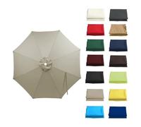 Toile Parasol 8 Baleines / 6 Baleines Remplaçante, Auvent de Remplacement Rond 3m 3.5m 4m, Tissu Épais Résistant et Imperméable pour Jardin, Toile Seule(Light Gray,9.8FT(3.0m) 8-Ribs)