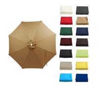 Toile Parasol 8 Baleines / 6 Baleines Remplaçante, Auvent de Remplacement Rond 3m 3.5m 4m, Tissu Épais Résistant et Imperméable pour Jardin, Toile Seule(Champagne,13FT(4.0m) 8-Ribs)