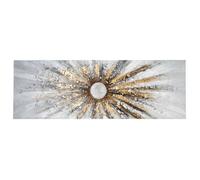 Toile peinte ""Kylia"" soleil 150x50cm - Atmosphera createur d'interieur - Blanc