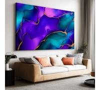 Toile Peinture 100x50cm sans Cadre Affiche Abstrait Fluide Texture Marbre oeuvre Mur Art Photo pour la Maison Salon Chambre Cuisine Peinture sur Toile Horizontal Tableau décor