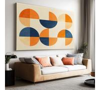 Toile Peinture 100x50cm sans Cadre Affiche Minimaliste Abstrait Cercle Géométrique oeuvre Mur Art Photo pour la Maison Salon Chambre Cuisine Peinture sur Toile Horizontal Tableau décor