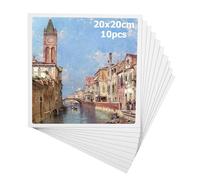 Toile Peinture 20x20cm(10 pièces),3 mm d'épaisseur,Toiles en Coton pour Tableau Peinture, pour Enfants, Débutants et Artistes