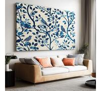 Toile Peinture 70x50cm sans Cadre Affiche William Morris Plante Arbre Oiseau oeuvre Mur Art Photo pour la Maison Salon Chambre Cuisine Peinture sur Toile Horizontal Tableau décor