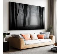 Toile Peinture 80x60cm sans Cadre Affiche Forêt Brume oeuvre Mur Art Photo pour la Maison Salon Chambre Cuisine Peinture sur Toile Horizontal Tableau décor