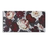 PEINTURE SUR TOILE FLEUR BLANCHE/ROUGE LIGHTBACK 150X3,8X76