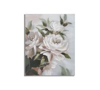 Toile Peinture Déco "Flower & Leaf" 80x100cm Multicolore