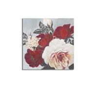 Mauro Ferretti - Décoration murale peinture sur toile Fleur rouge Multicolore 90x3,7x90 cm