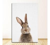 Toile Peinture Mur Art Décoration Mur Photos Lapin Imprime Lapins Animaux Mignons pour Salon Pépinière Décor 42x60cm (17x24in) Sans Cadre