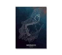 Toile peinture murale Art Monaco Circuit Affiche F1 Formule One Picture Race Monaco Grand Prix Prints Décoration de la maison (Color : A, Size : 40x50cm No Frame)