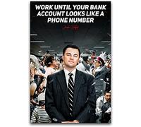 Toile Peinture sans Cadre Le Loup de Wall Street Citations Poster Toile Art Mur Photos pour Chambre Mur Art Cadeaux Décor 60x90cm