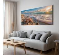 Toile Peinture Tableau Decoration Murale Coucher de soleil Plage Étoile de mer Impression sur Toile Art Affiche Salon Chambre Maison Décoratifs Moderne Aesthetic Room Decor sans Cadre (100 X 50 cm)