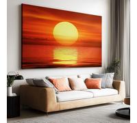 Toile Peinture Tableau Decoration Murale Coucher de soleil sur la mer Impression sur Toile Art Affiche Salon Chambre Maison Décoratifs Moderne Aesthetic Room Decor sans Cadre (70 X 50 cm)