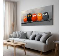 Toile Peinture Tableau Decoration Murale Dessin animé Hibou Branche Arbre Impression sur Toile Art Affiche Salon Chambre Maison Décoratifs Moderne Aesthetic Room Decor sans Cadre (120 X 80 cm)