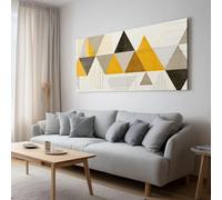 Toile Peinture Tableau Decoration Murale Minimaliste Ligne Triangle Impression sur Toile Art Affiche Salon Chambre Maison Décoratifs Moderne Aesthetic Room Decor sans Cadre (80 X 60 cm)
