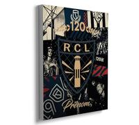 Toile Personnalisable RACING CLUB DE LENS - Sainte Barbe | Format 50x40 cm | Prénom au choix | Décoration Murale Supporter RC Lens | Edition 120 Ans - Fabriqué en France | Idée Cadeau Fan de Foot