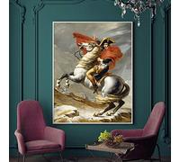 Toile Photo Classique Napoléon Bonaparte Portrait Cheval Peinture À L'huile Toile Affiches Imprime Mur Art Salon Décoration de La Maison Sans cadre 60x80cm (24X32in) 1pcs