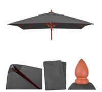 Housse de rechange pour parasol en bois pour la gastronomie HWC-C57, housse de parasol, rectangulaire 3x3m polyester 3kg ~ anthracite