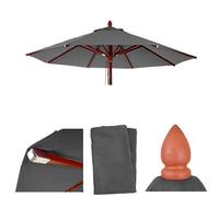 Toile Pour Parasol De Gastronomie En Bois Hwc-C57, Rond Ø3m Polyester 3kg Anthracite Gris