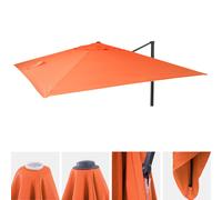 Toile Pour Parasol De Luxe Hwc-A96 3x3m (Ø4,24m) Polyester 2,7kg Terre-Cuite Orange