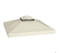 Outsunny Toile de rechange pour tonnelle 3 x 3 m – toit double, PVC 370 g/m², UPF30+, crème