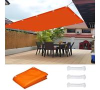 Toile Rectangulaire Étanche 1 x 5 m UV Protection avec Oeillets Tissu Polyester Multi Couleur et Taille Toiles D'Ombrages pour Terrasses Balcons et Jardins, Orange