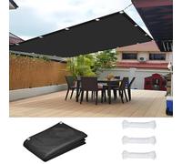 Toile Rectangulaire Étanche 2.5 x 4.5 m UV Protection avec Oeillets Tissu Polyester Multi Couleur et Taille Toiles D'Ombrages pour Terrasses Balcons et Jardins, Noir