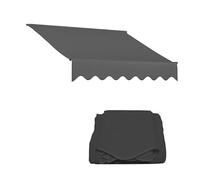 Toile rétractable de rechange pour balcon, 250 x 200 cm et 500 x 200 cm, gris, pour fenêtre/tentes extérieures/restaurants (450 x 300 cm)