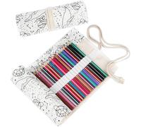 Toile Roll-Up Crayon Envelopper,Voyage Dessin Crayons À Colorier Poche Pour Artiste,Ciel Étoilé Blanc 36 Trous (Crayons Ne Sont Pas Inclus)